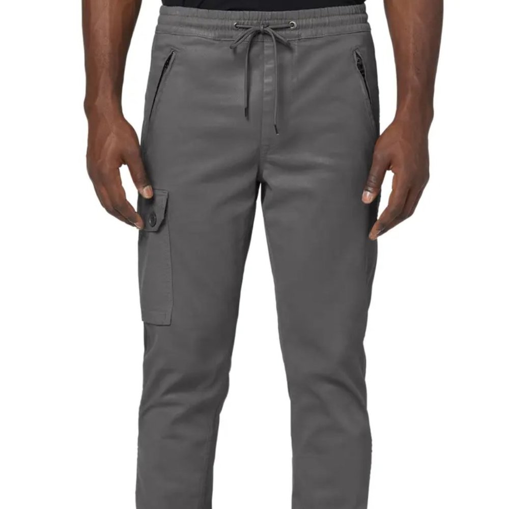 Joe's Drop Yoke Sateen Coated Cargo Joggers in Charcoal